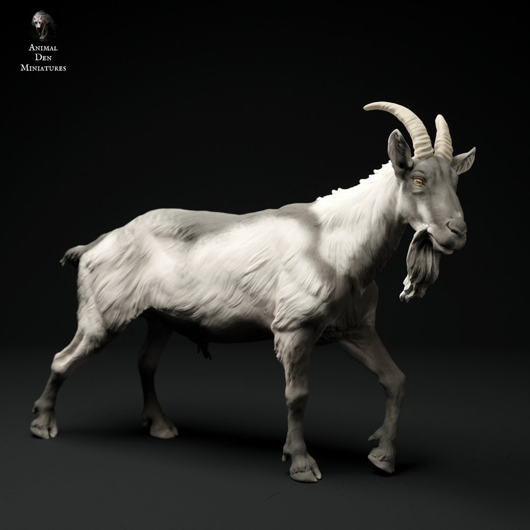 Alpine goat artist resin - white resin ALL scales aninal figurine companion animal