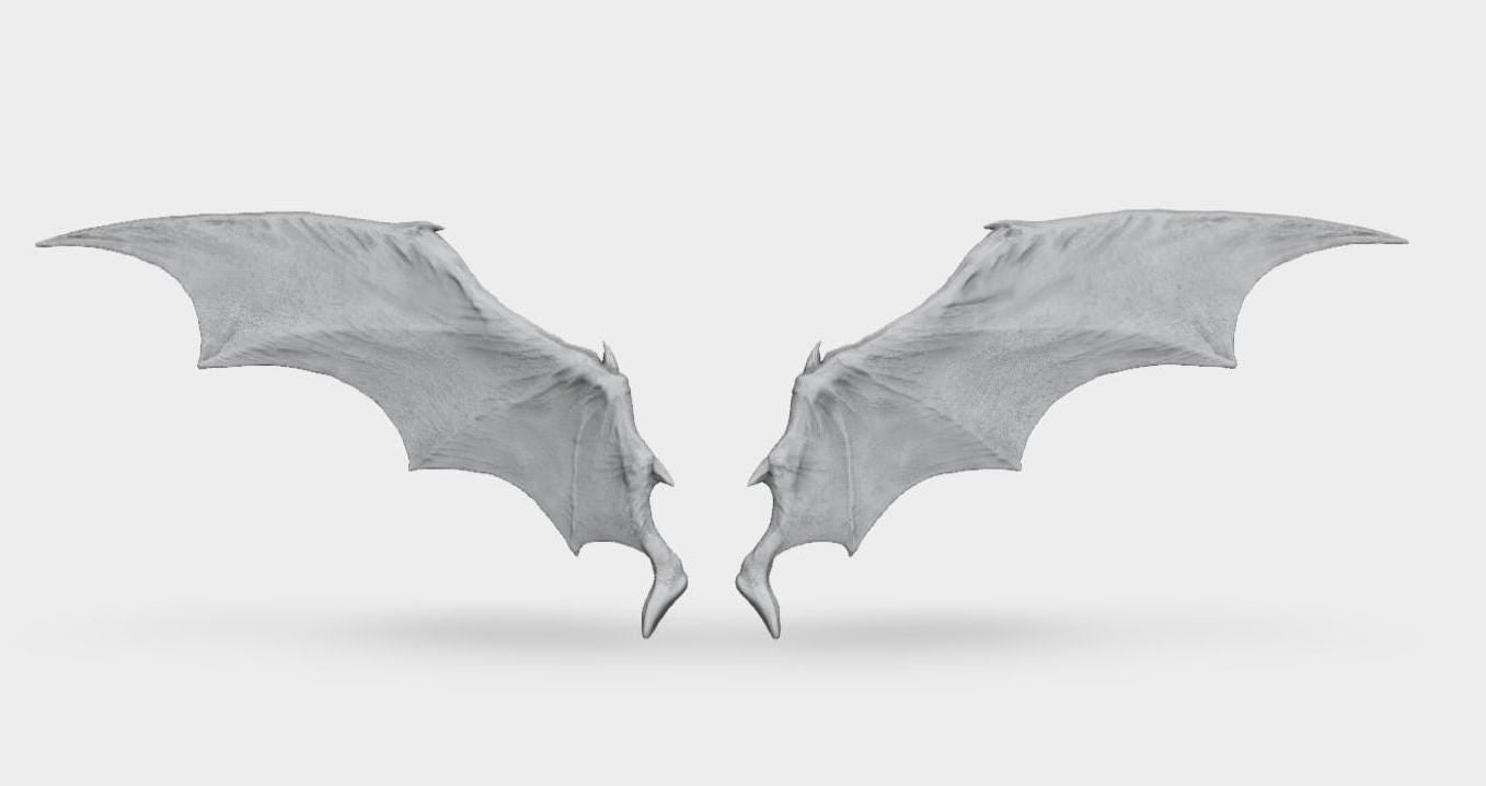 Model horse artist resin bat type 2 wings - White resin - All scales - ready to paint