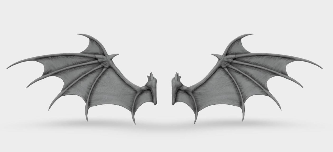 Model horse artist resin bat type 3 wings - White resin - All scales - ready to paint