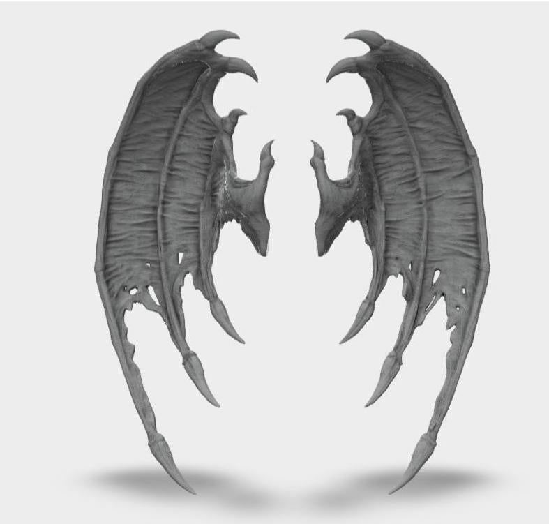 Model horse artist resin bat type 6 wings - White resin - All scales - ready to paint