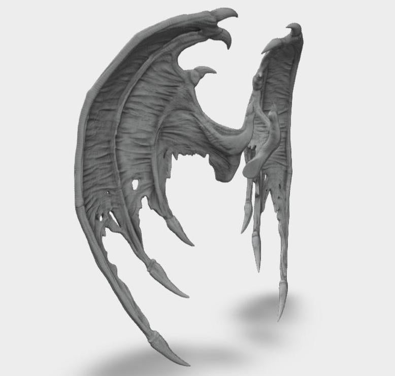 Model horse artist resin bat type 6 wings - White resin - All scales - ready to paint