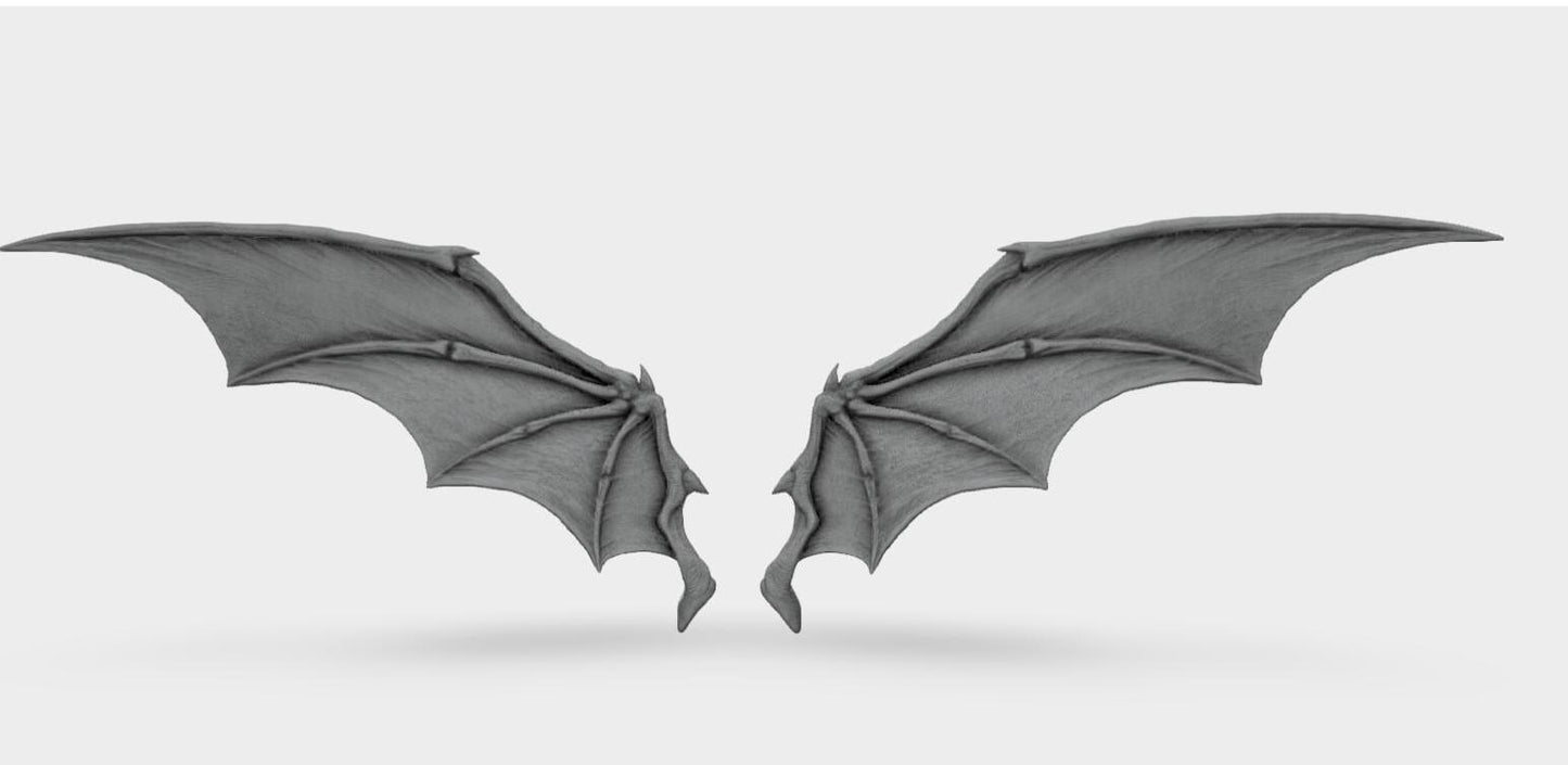 Model horse artist resin bat type 2 wings - White resin - All scales - ready to paint