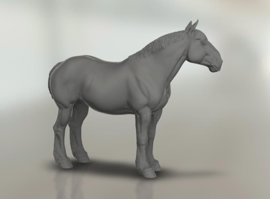 loose mane version draft mare model Horse artist resin - White resin figurine - Unpainted