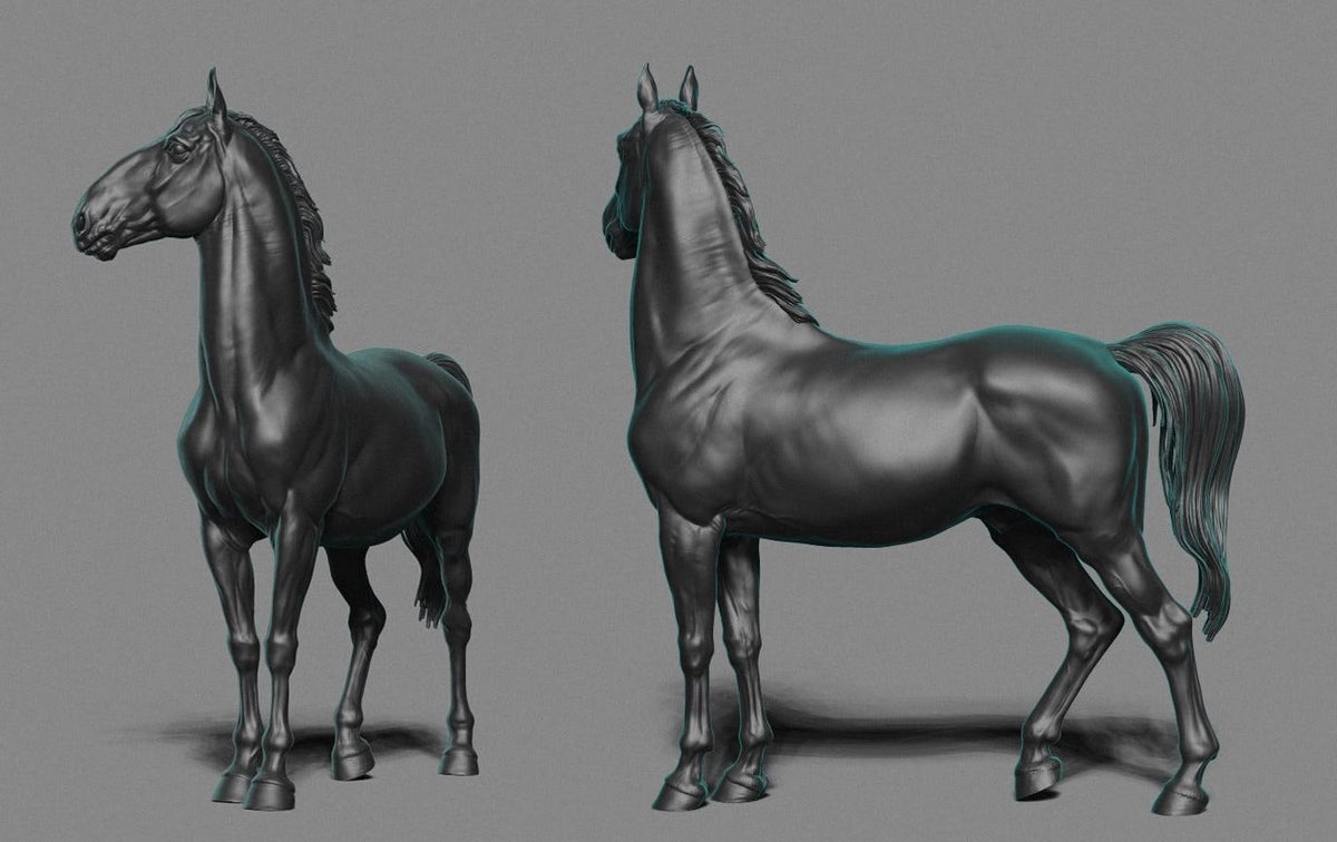 kladruber model horse artist resin - White resin figurine - Unpainted - statue