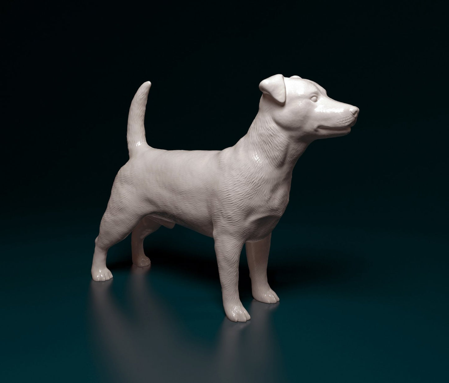 Jack Rusell artist resin - white resin ready to prep / paint ALL SCALES