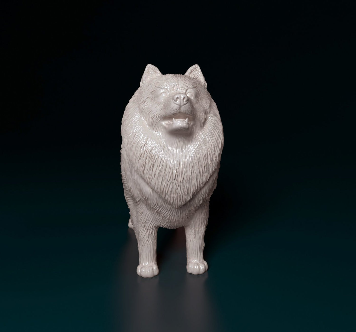 Keeshond artist resin - white resin ready to prep / paint ALL SCALES