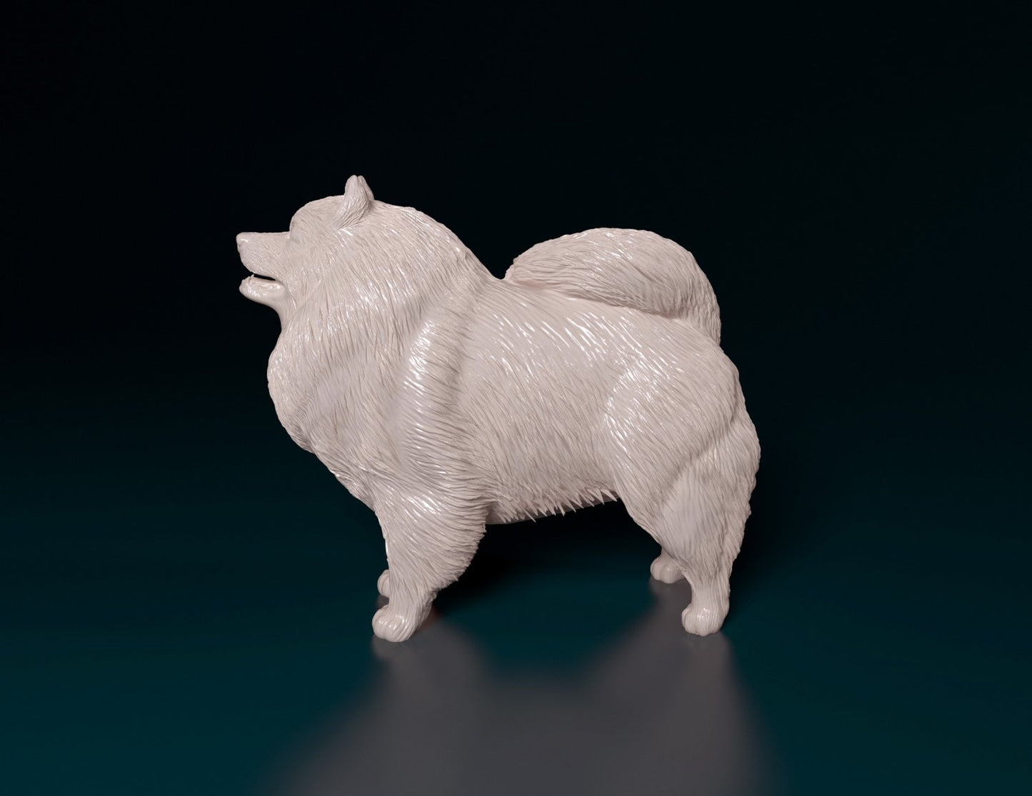 Keeshond artist resin - white resin ready to prep / paint ALL SCALES