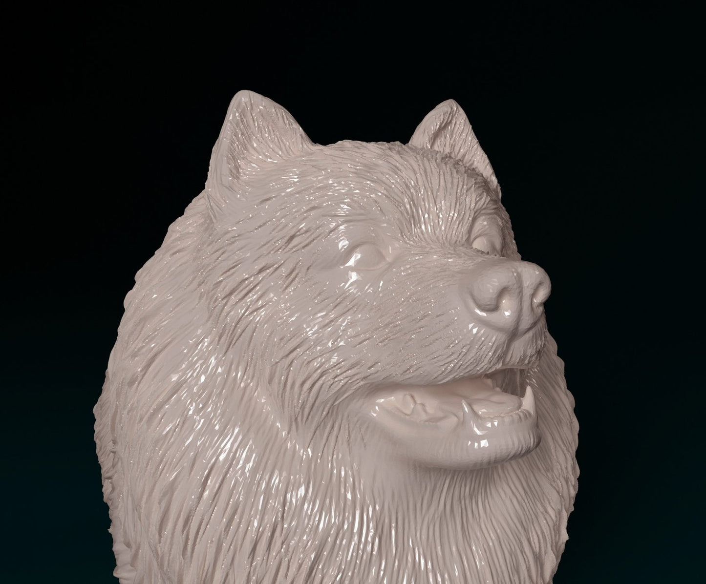 Keeshond artist resin - white resin ready to prep / paint ALL SCALES