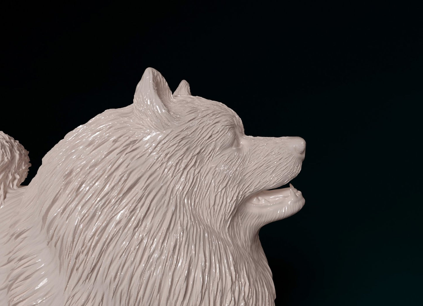 Keeshond artist resin - white resin ready to prep / paint ALL SCALES