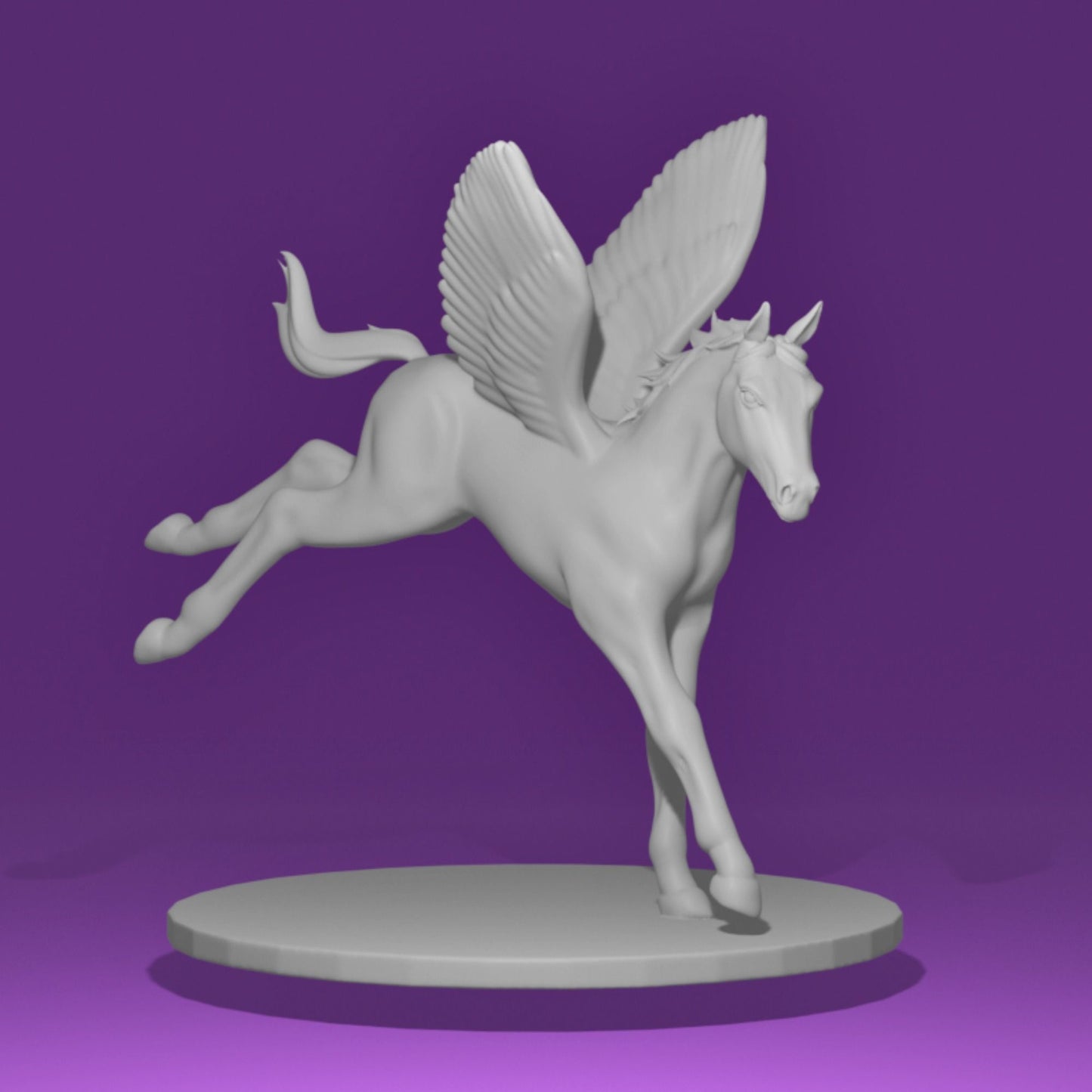 Athena the playful pegasus foal - white resin