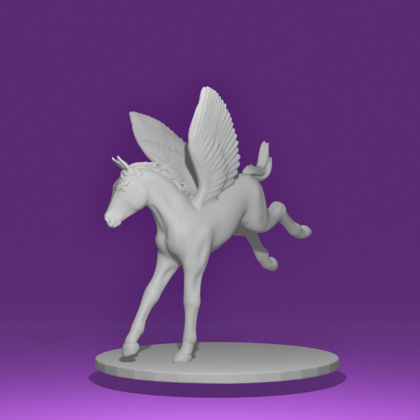 Athena the playful pegasus foal - white resin