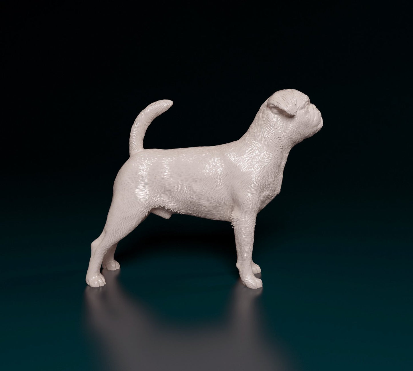 Brussels griffon smooth artist resin - white resin ready to prep / paint ALL SCALES