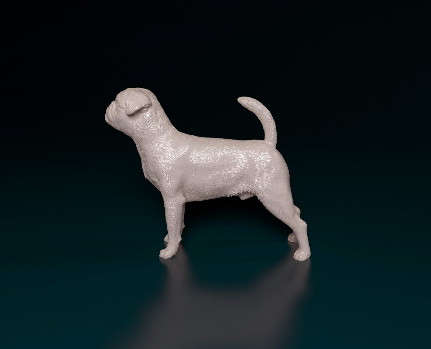 Brussels griffon smooth artist resin - white resin ready to prep / paint ALL SCALES