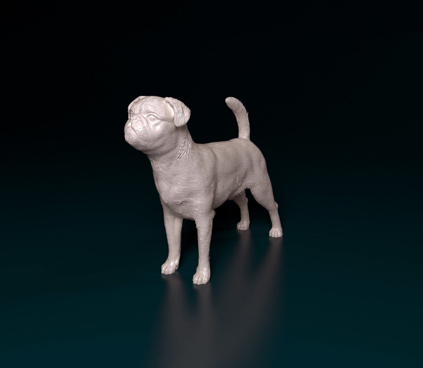 Brussels griffon smooth artist resin - white resin ready to prep / paint ALL SCALES