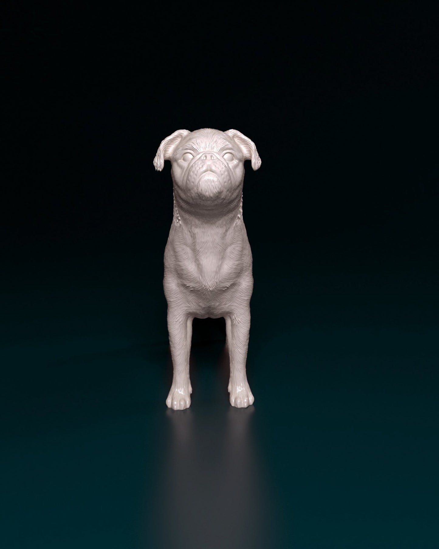 Brussels griffon smooth artist resin - white resin ready to prep / paint ALL SCALES