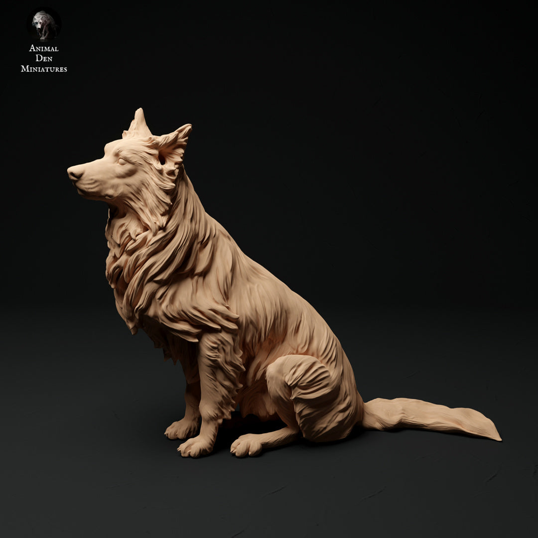 Farm border collie set artist resin - white resin ready to prep / paint ALL SCALES