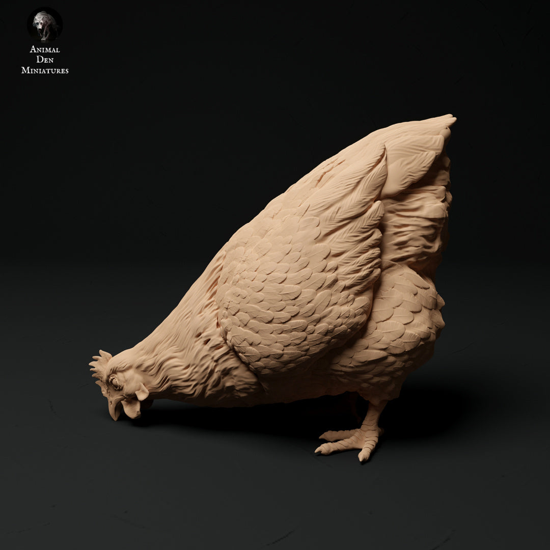 Chicken set artist resin - white resin ready to prep / paint ALL SCALES