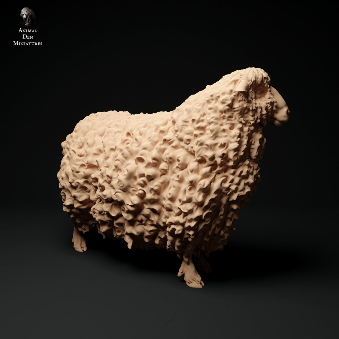 Longwool sheep artist resin - white resin ready to prep / paint ALL SCALES