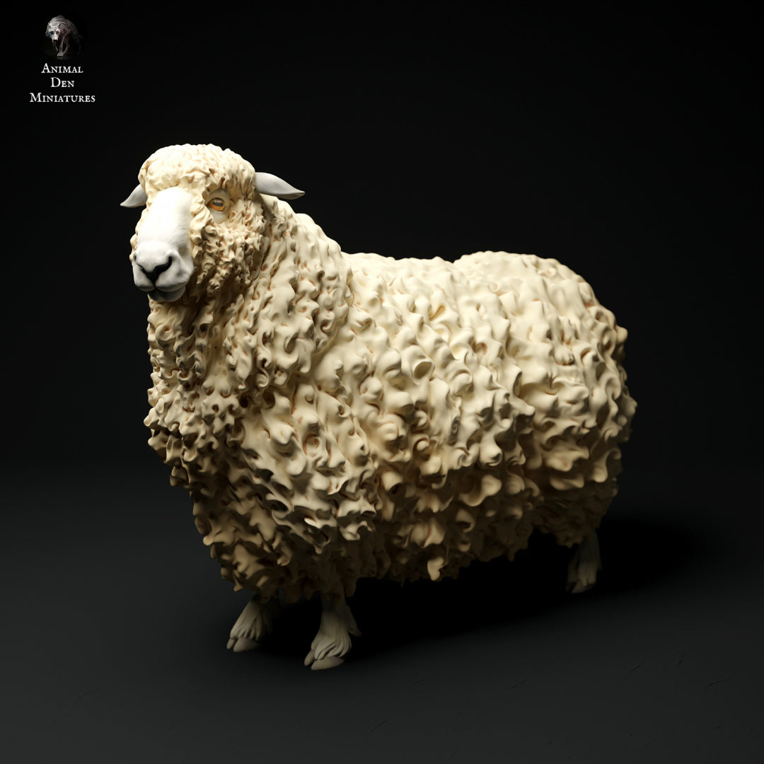 Longwool sheep artist resin - white resin ready to prep / paint ALL SCALES