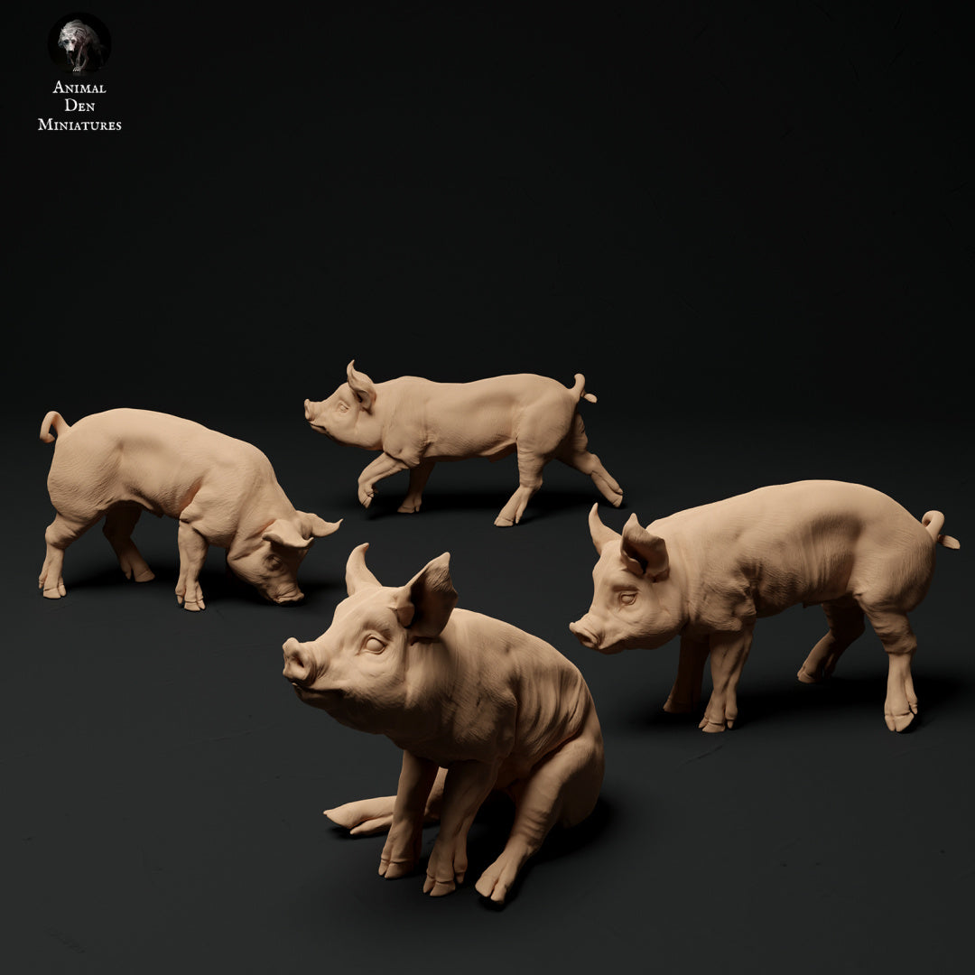 Berkshire piglets - White resin - ready to prep / paint