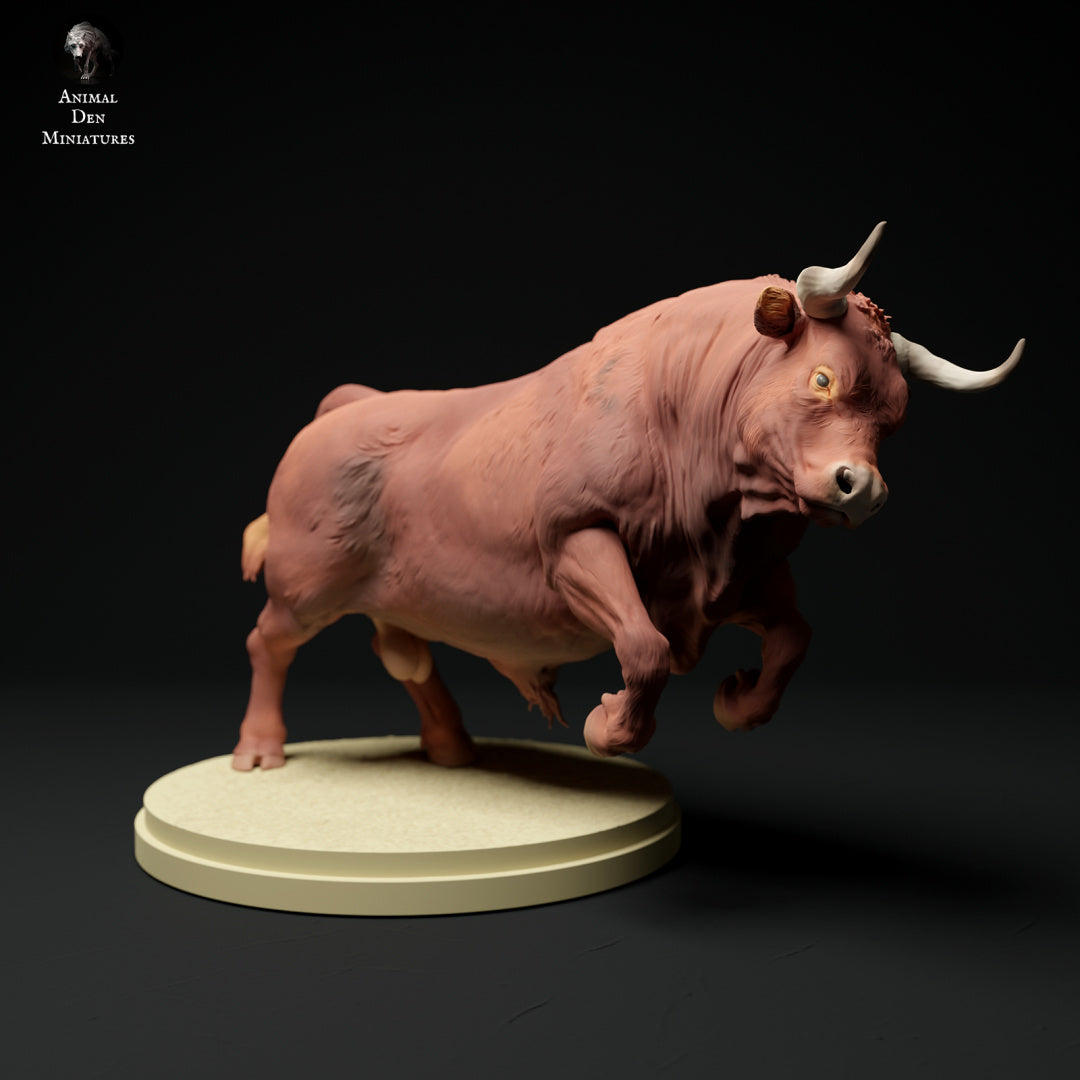 Red Devon bull artist resin - white resin ready to prep / paint ALL SCALES