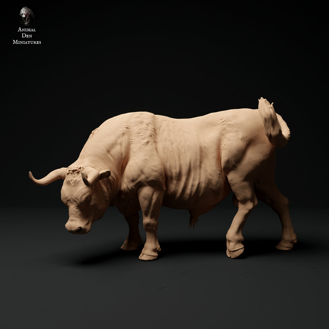 Red Devon bull artist resin - white resin ready to prep / paint ALL SCALES
