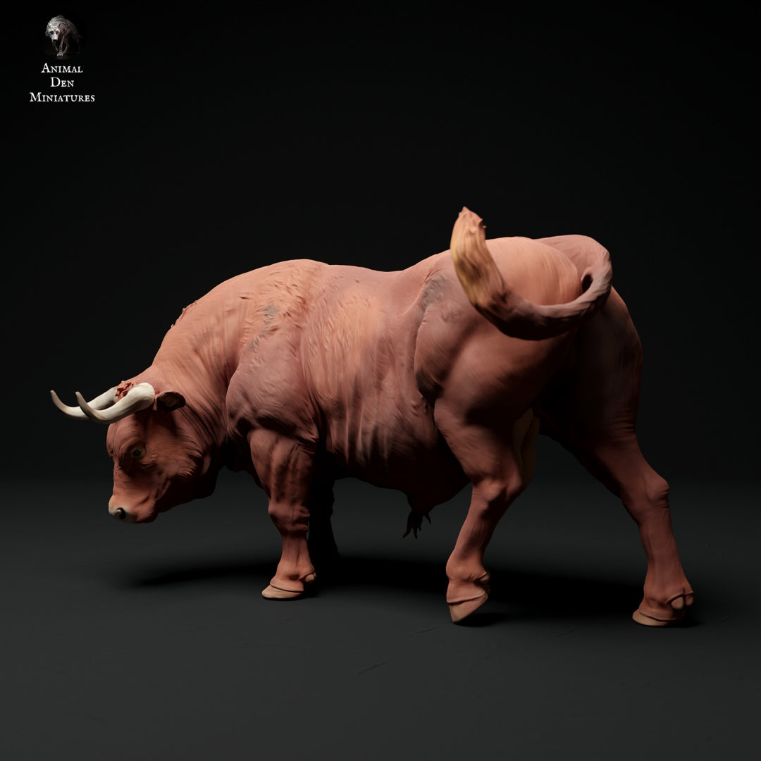 Red Devon bull artist resin - white resin ready to prep / paint ALL SCALES