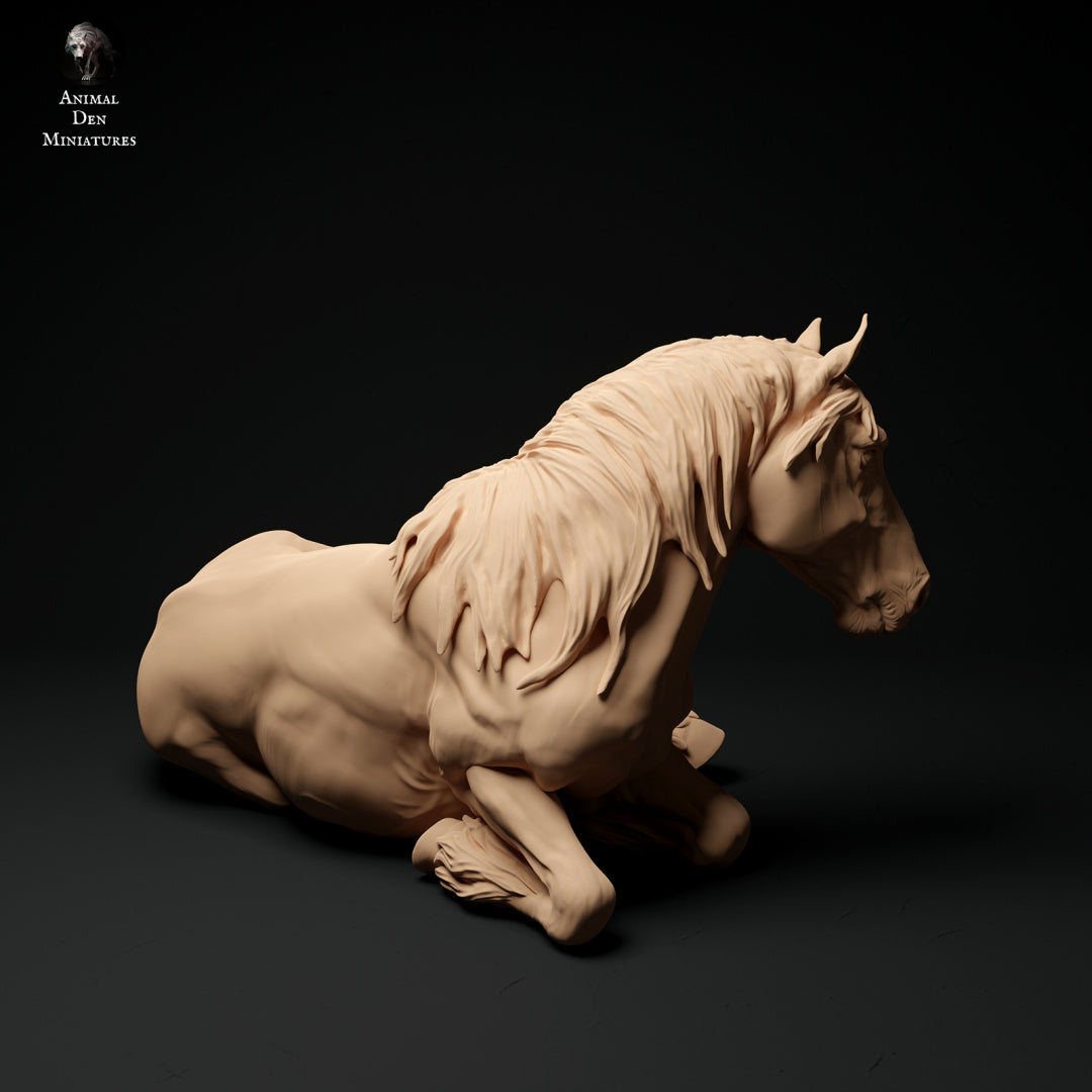 Suffolk Punch laying mare - white resin - ready to prep / paint - many options