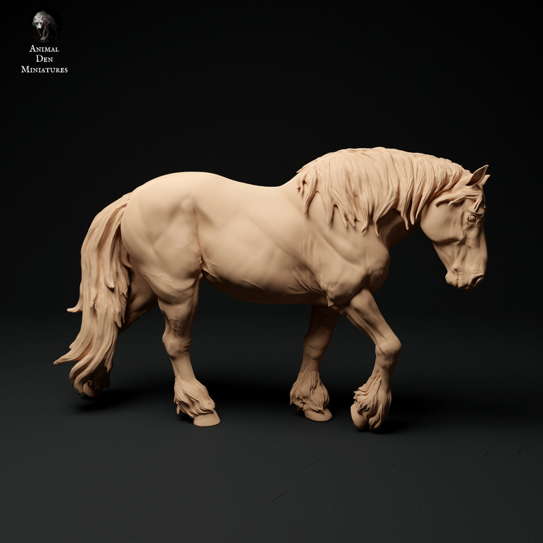 Suffolk Punch walking mare - white resin - ready to prep / paint - many options