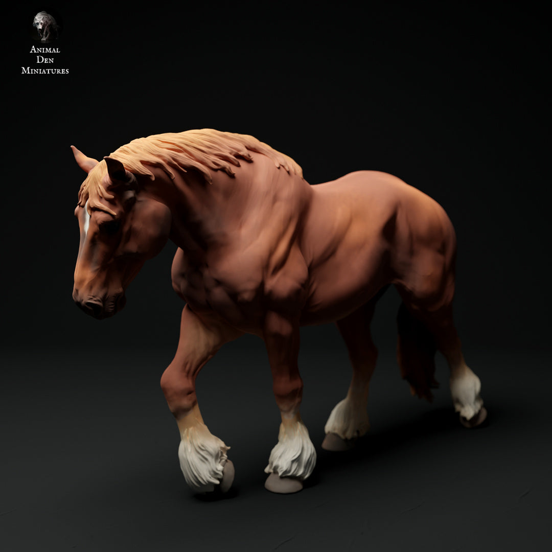 Suffolk Punch walking mare - white resin - ready to prep / paint - many options