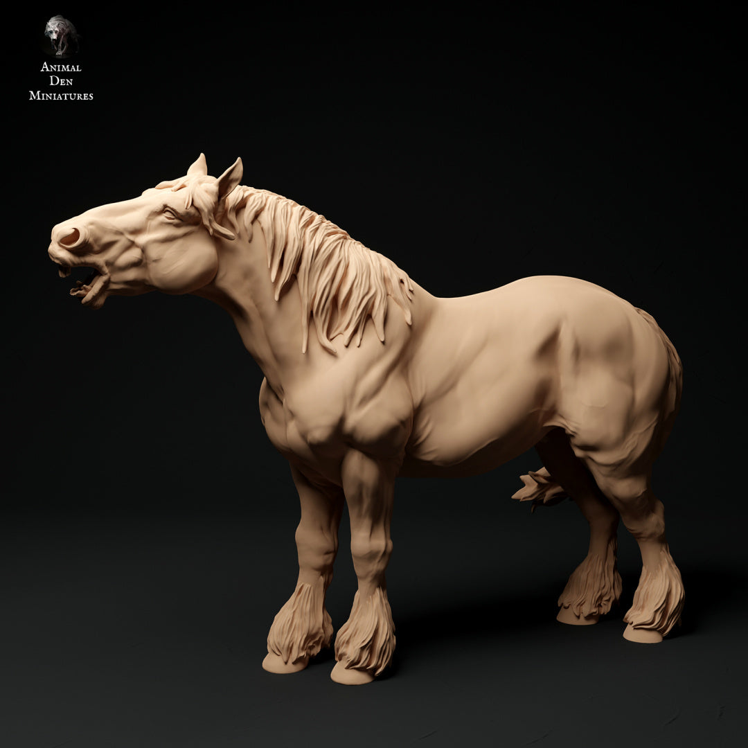 Suffolk Punch Neighing - white resin - ready to prep / paint - many options