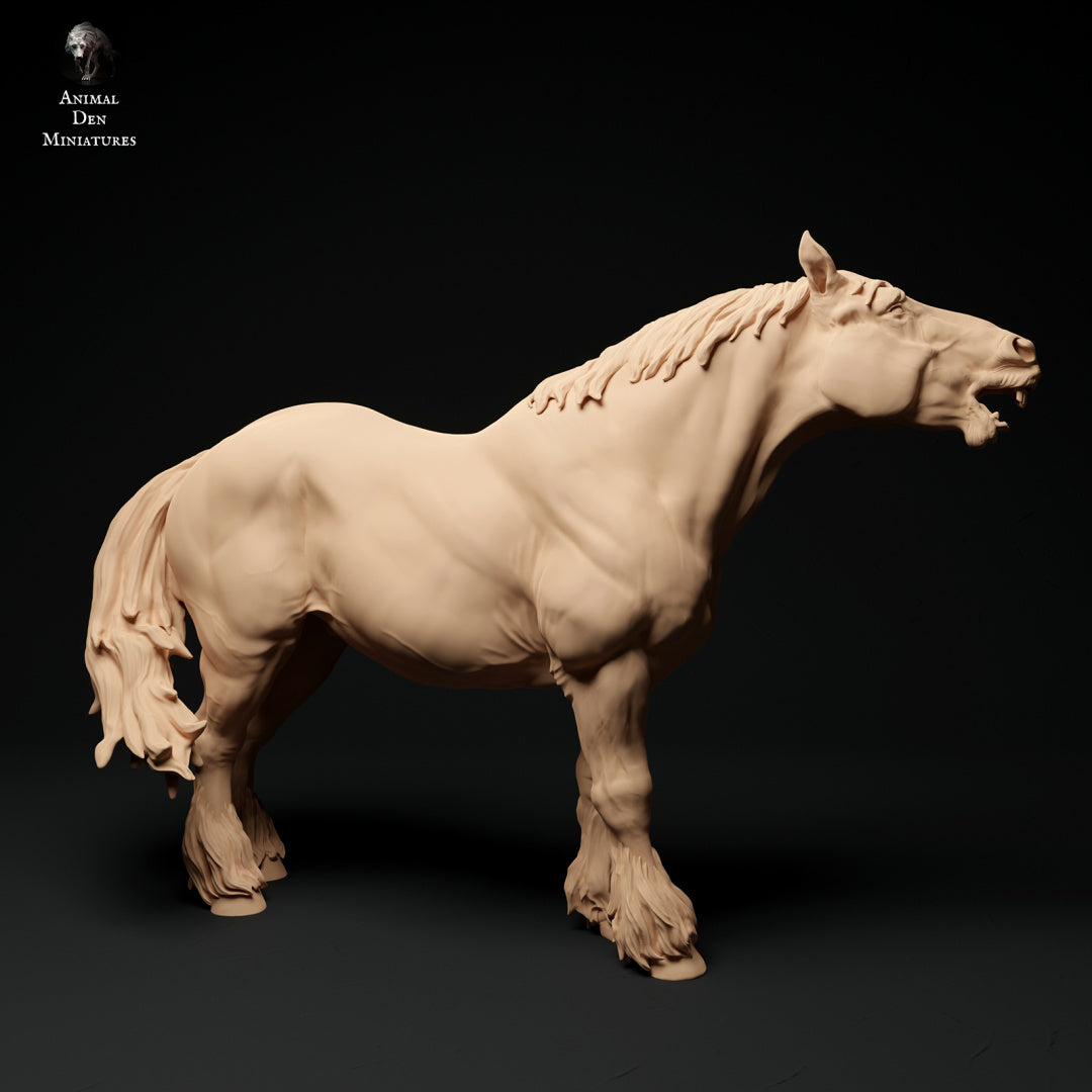Suffolk Punch Neighing - white resin - ready to prep / paint - many options