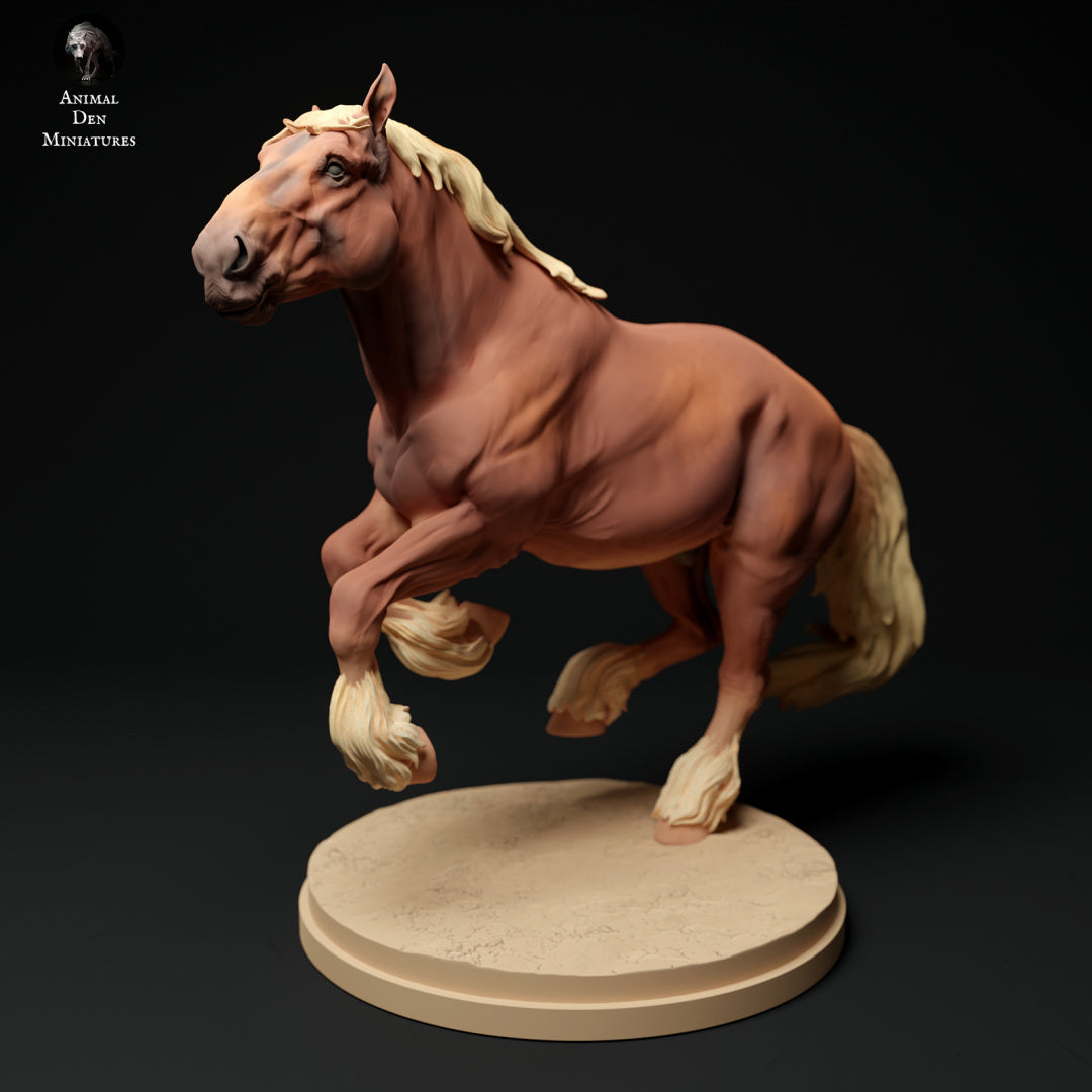 Suffolk Punch Cantering - white resin - ready to prep / paint - many options