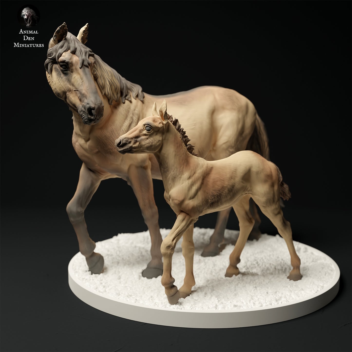 Mare and foal Konik horses - white resin - ready to prep / paint - many options