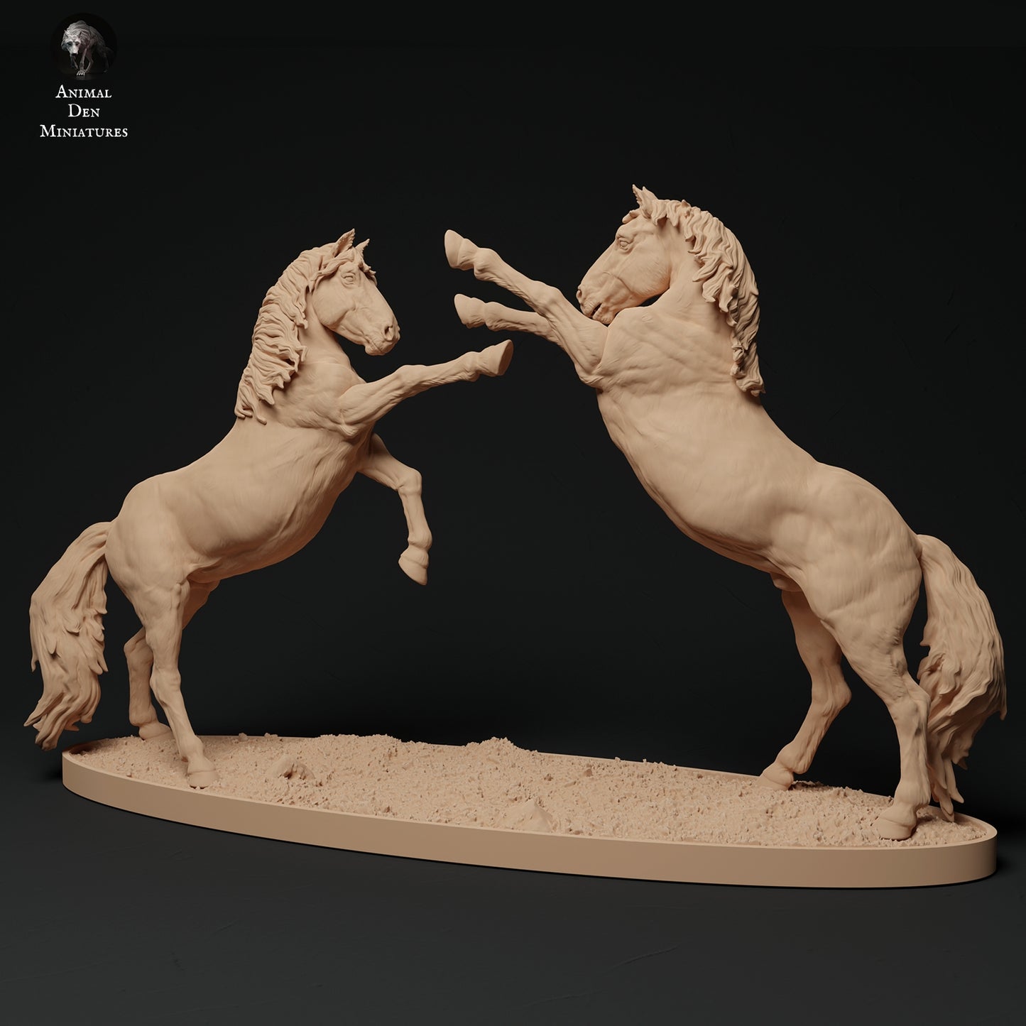 Fighting Konik horses - white resin - ready to prep / paint - many options