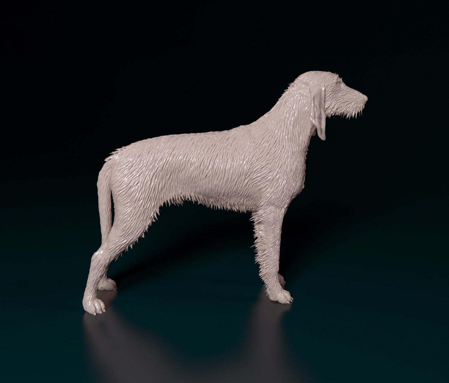 Seguigo italiano wire haired dog artist resin - white resin ready to prep / paint ALL SCALES