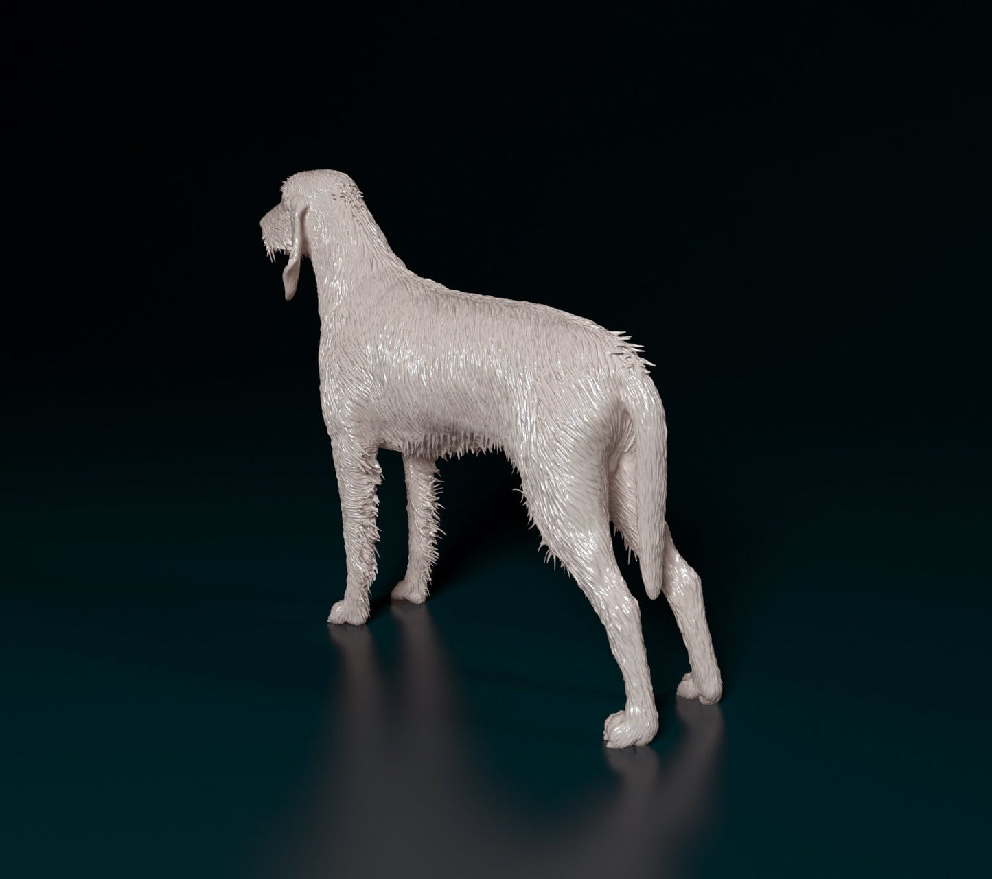 Seguigo italiano wire haired dog artist resin - white resin ready to prep / paint ALL SCALES