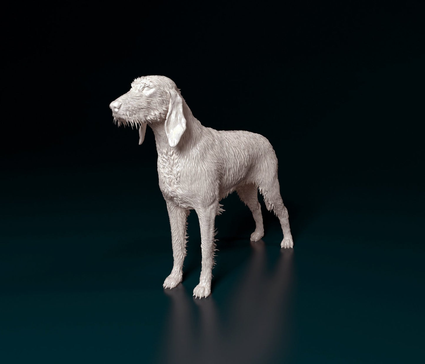 Seguigo italiano wire haired dog artist resin - white resin ready to prep / paint ALL SCALES