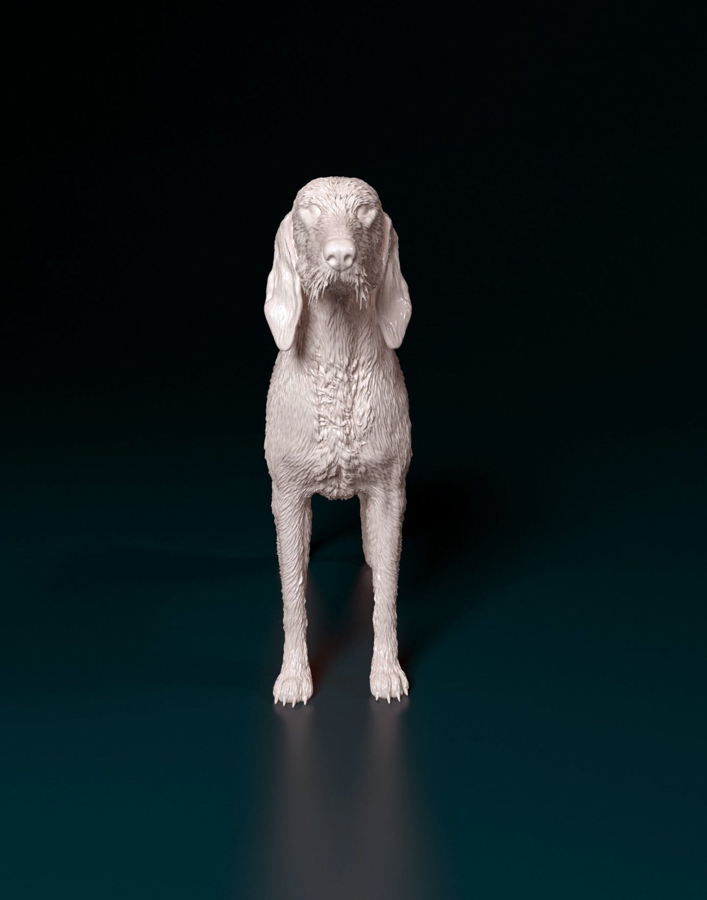 Seguigo italiano wire haired dog artist resin - white resin ready to prep / paint ALL SCALES
