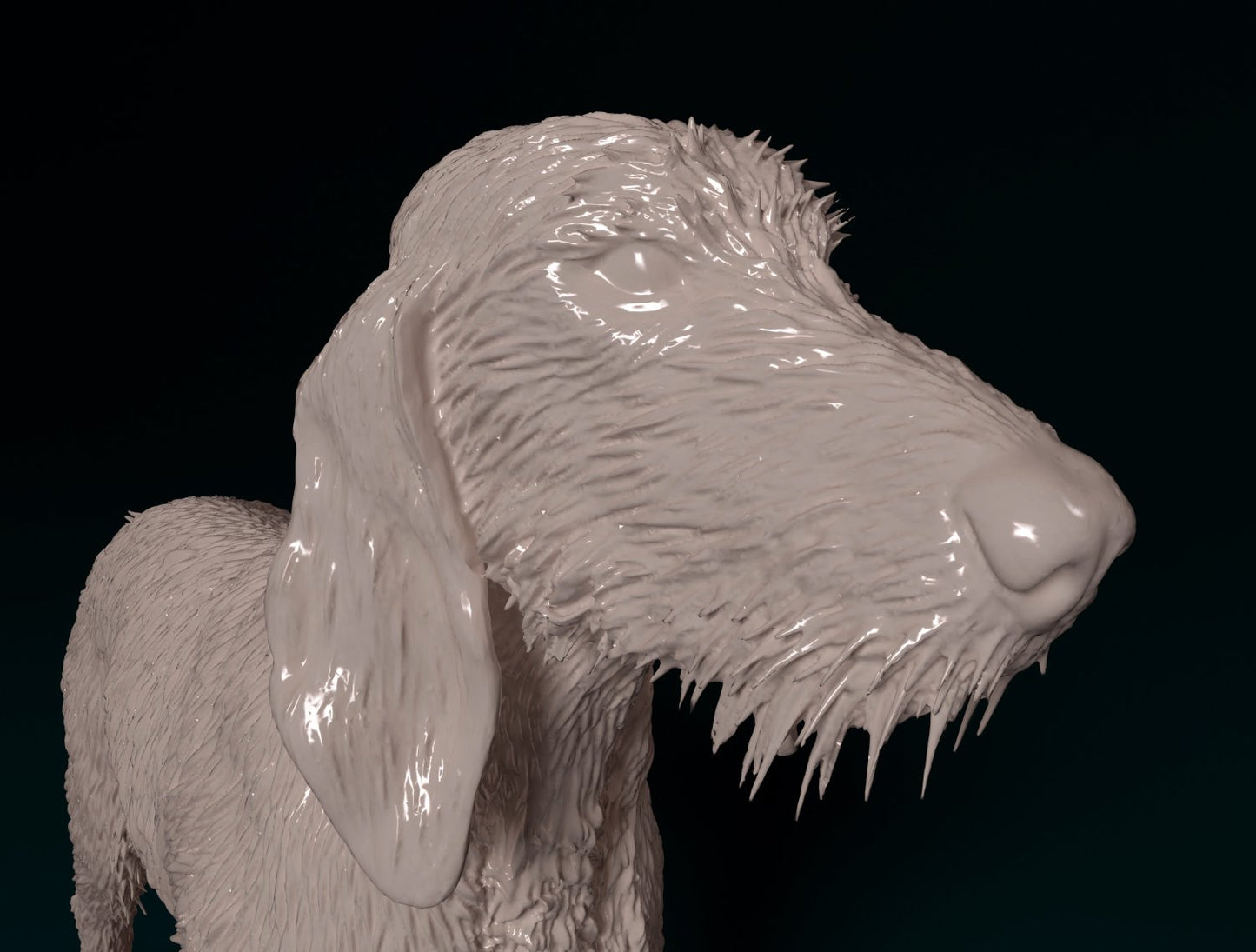 Seguigo italiano wire haired dog artist resin - white resin ready to prep / paint ALL SCALES