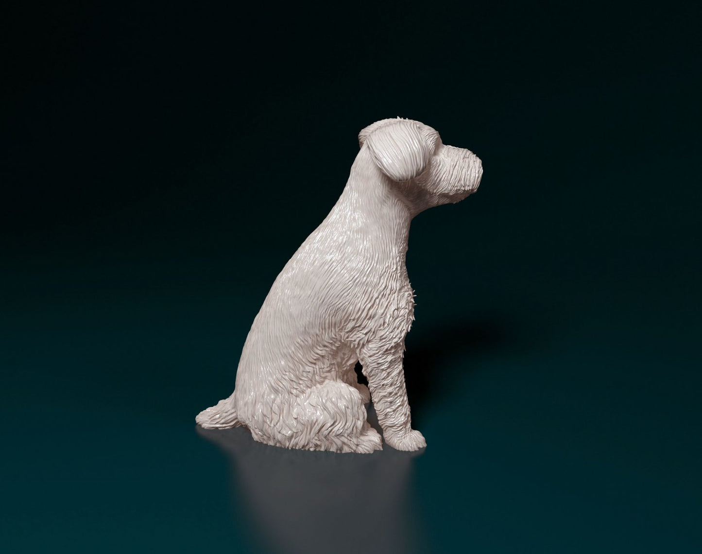 Schnauzer dog artist resin - white resin ready to prep / paint ALL SCALES