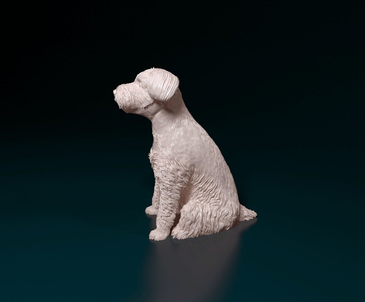 Schnauzer dog artist resin - white resin ready to prep / paint ALL SCALES