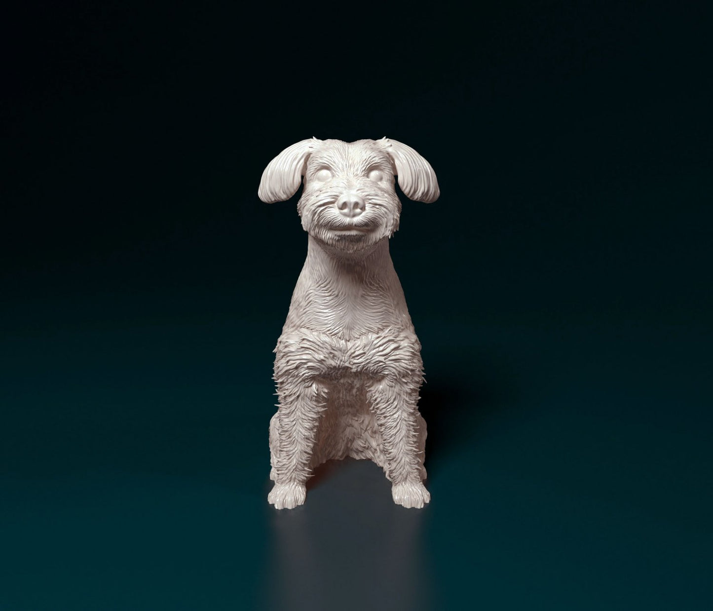 Schnauzer dog artist resin - white resin ready to prep / paint ALL SCALES