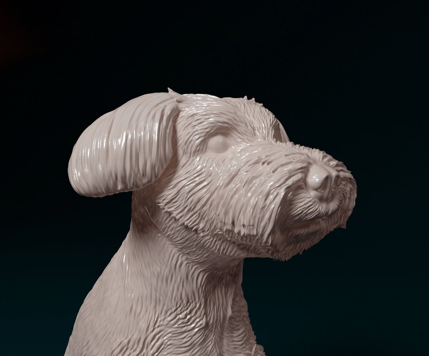 Schnauzer dog artist resin - white resin ready to prep / paint ALL SCALES