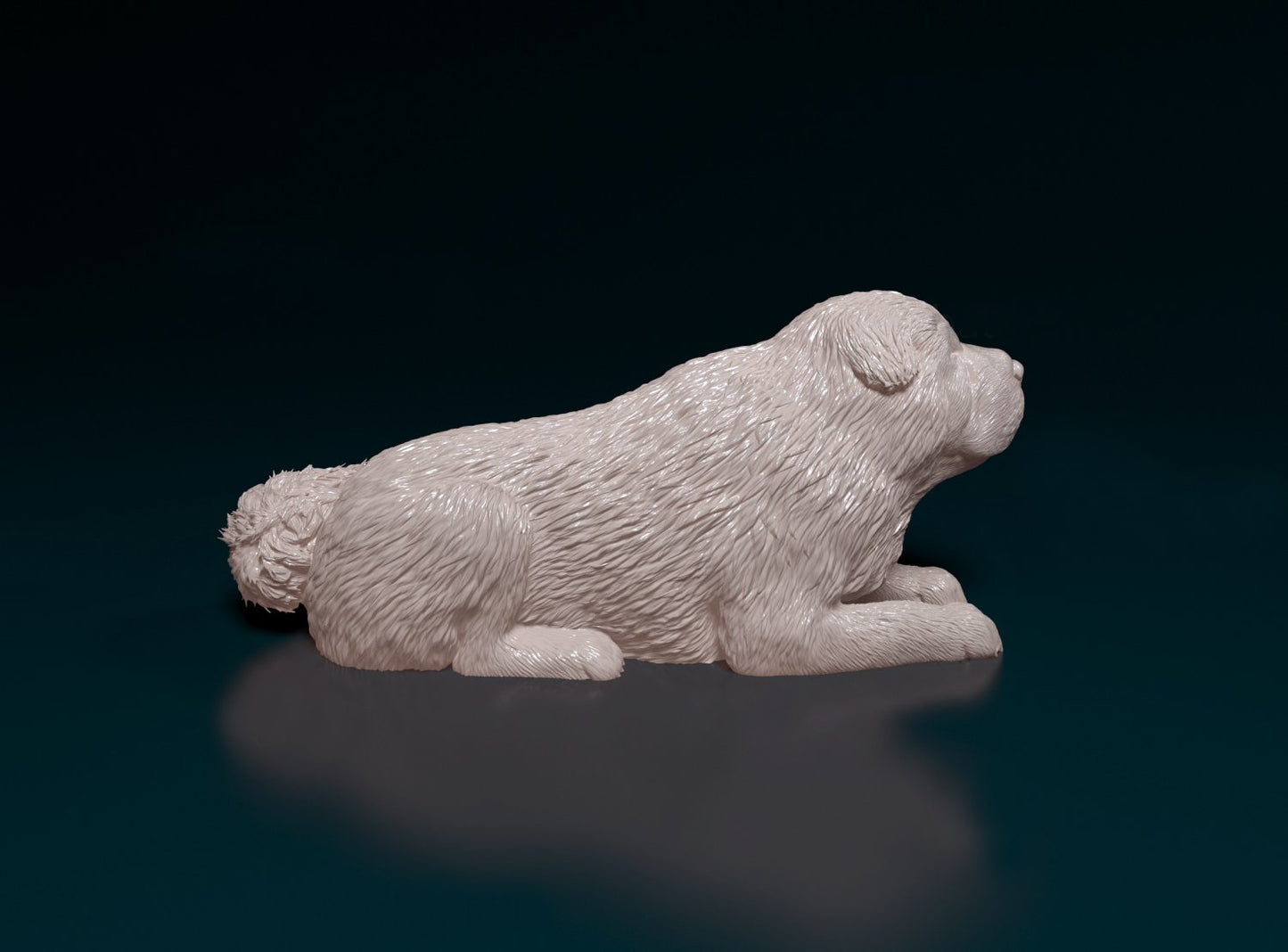 Shar pei longhaired dog artist resin - white resin ready to prep / paint ALL SCALES