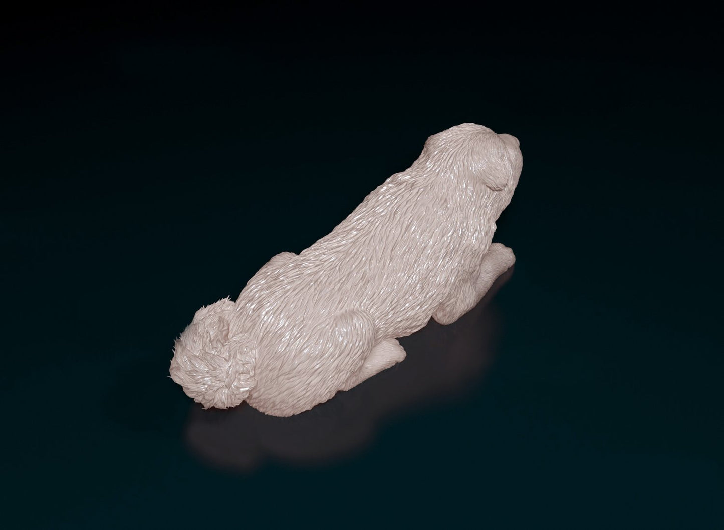 Shar pei longhaired dog artist resin - white resin ready to prep / paint ALL SCALES