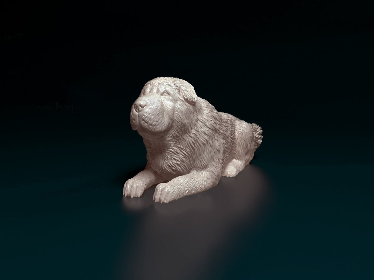 Shar pei longhaired dog artist resin - white resin ready to prep / paint ALL SCALES