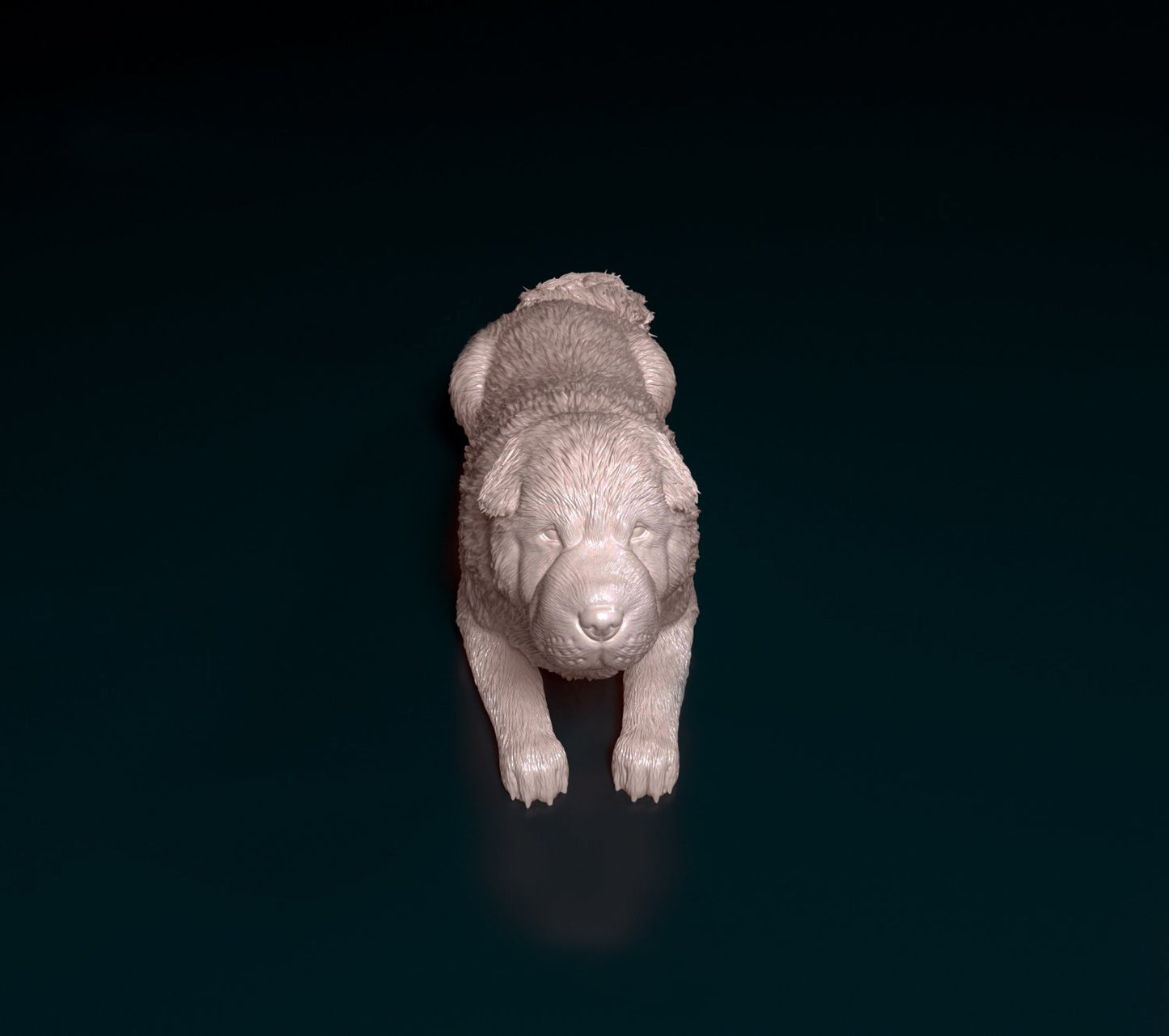 Shar pei longhaired dog artist resin - white resin ready to prep / paint ALL SCALES