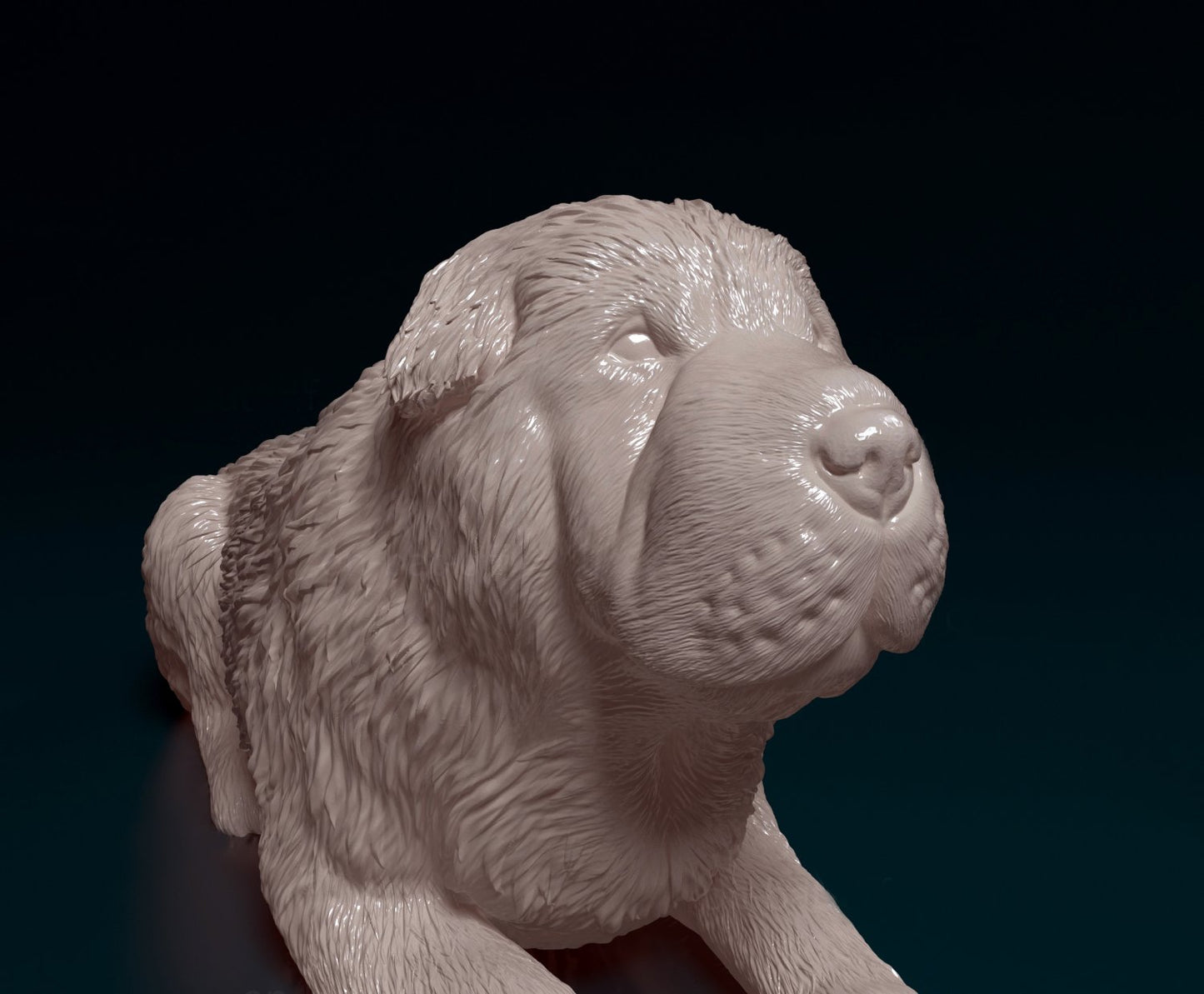Shar pei longhaired dog artist resin - white resin ready to prep / paint ALL SCALES