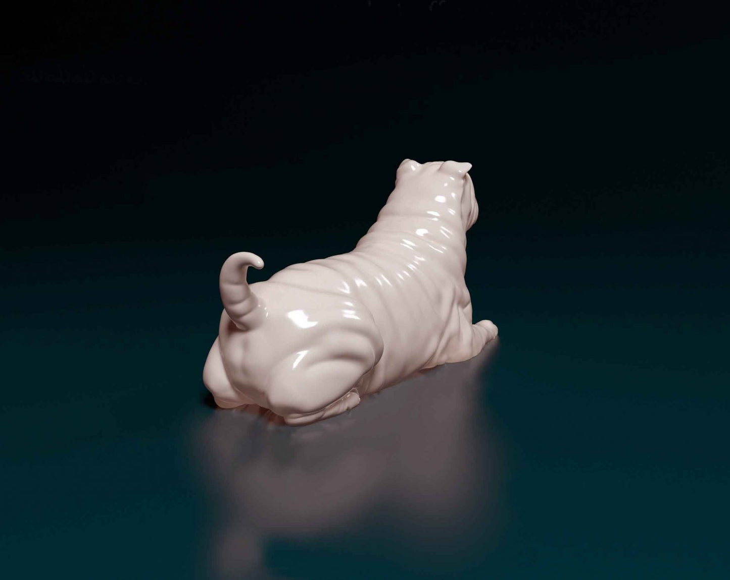 Shar pei dog artist resin - white resin ready to prep / paint ALL SCALES